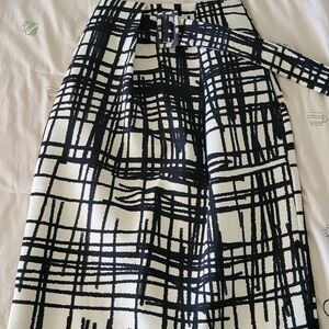 ChicTopia Designer Abstract Black And White A-Line Skirt
